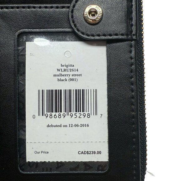 Kate Spade Brigitta Mulberry Street Large Wallet Wristlet Black Leather NWT & Bo - Picture 16 of 16